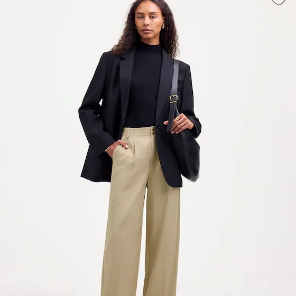 Madewell Harlow wide leg pant in drapey twill- vintage khaki